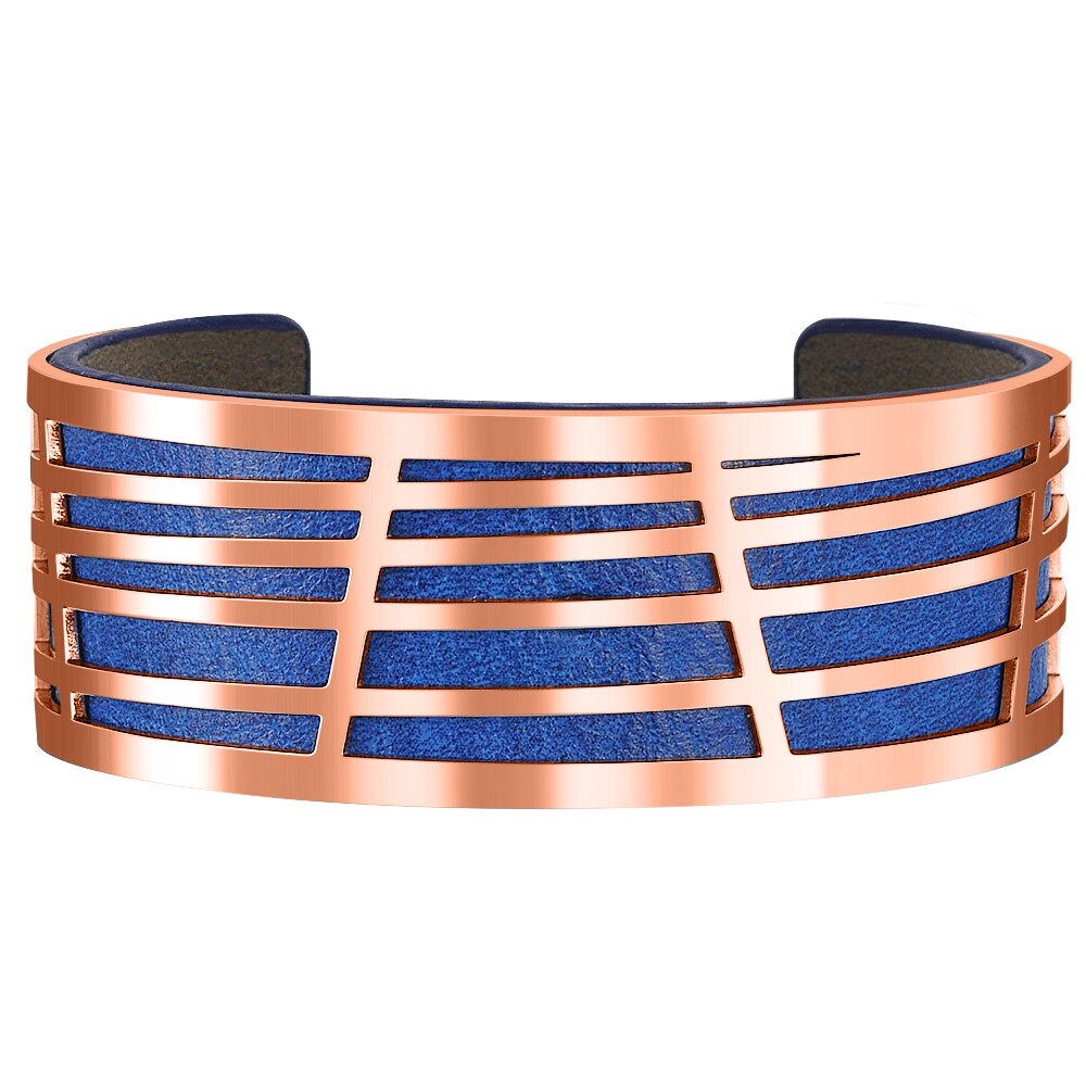 Rosa ouro manguito pulseira de couro do plutônio oco para fora ímã botão pulseira georgettes jóias indianas pulseiras amor pulseiras pulseiras: 2.5CM-B