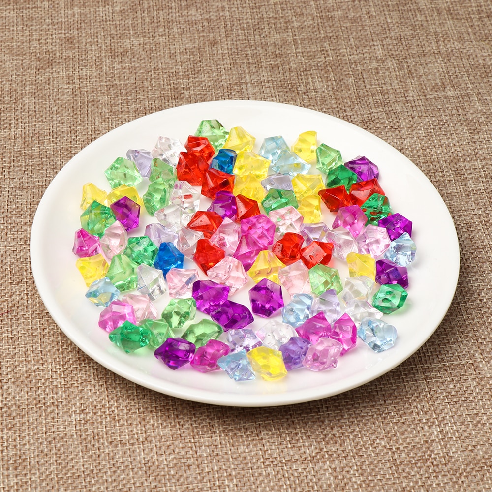 Camal 200 stuks/zak 11 x 14mm aquarium acryl stenen kristal ijsblokjes decoratie vaasvuller kiezel aquarium huis ornament landschap