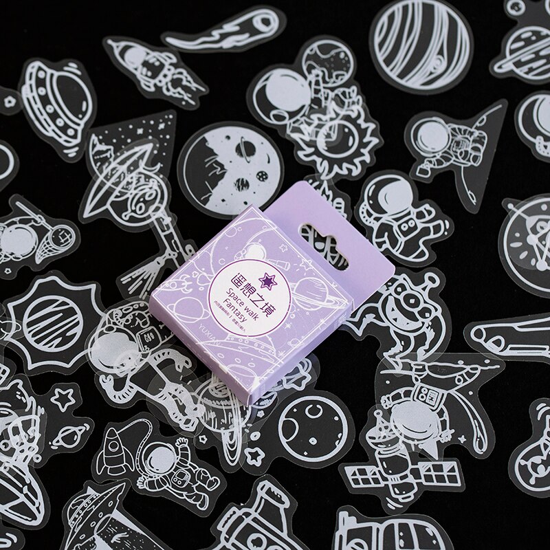 50pcs/pack White lace transparent Cute Boxed Kawaii Decoration Stickers Planner Scrapbooking Stationery Japanese Diary Stickers: 1