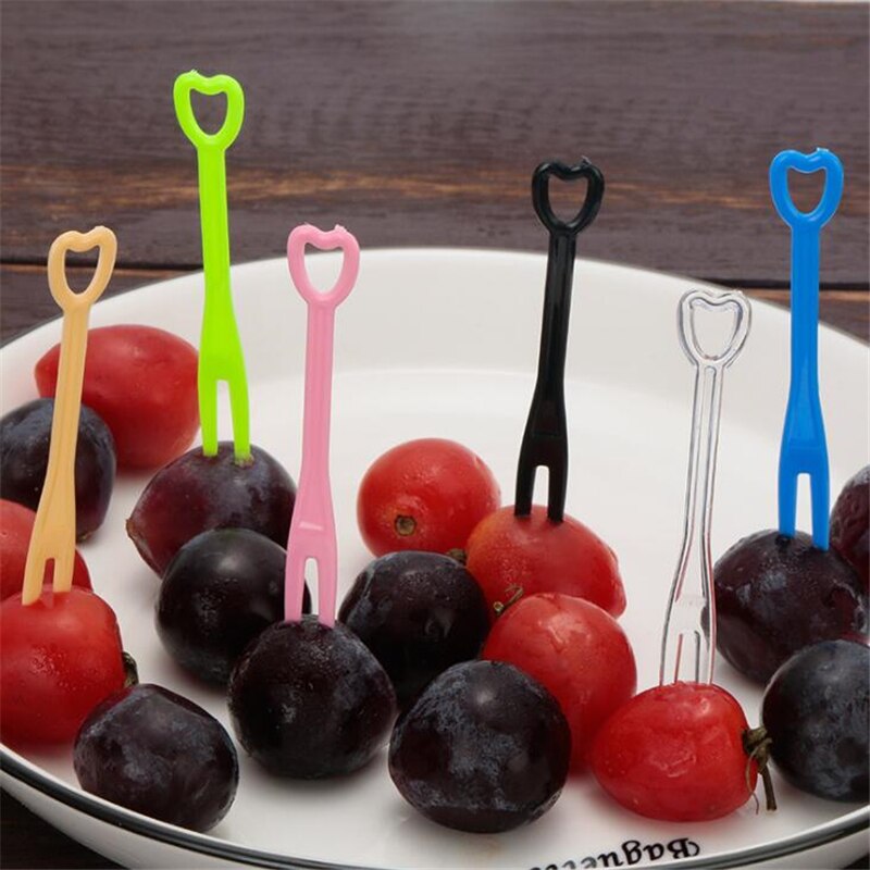 200 mini gennemsigtige transparente engangsgafler catering til hjemmet plast mad kage frugt gaffel