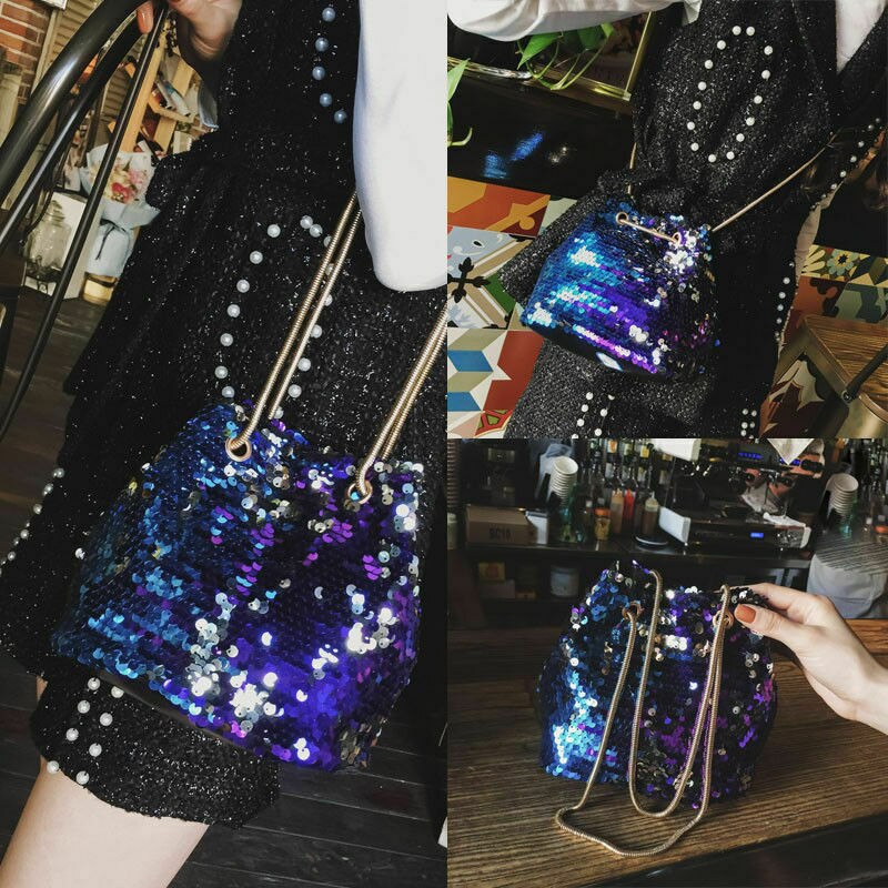 1PC En Mode Klassieke vrouwen Mermaid Sequin Glitter Tas Lederen Portemonnee Schouder Crossbody Handtas