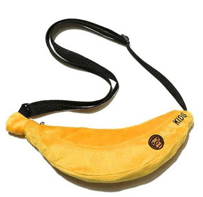 Sac à bandoulière jaune banane pour enfant, petit singe, sacoche de voyage pour garçon et fille, ,