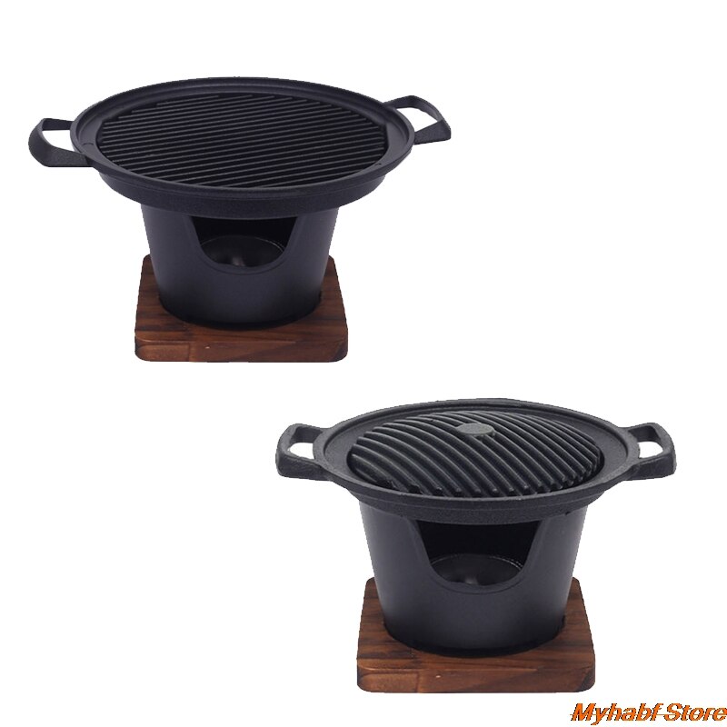 Mini Parrilla de barbacoa japonesa, estufa de Alcohol para una persona, parrilla de barbacoa sin humo para el hogar, placa de horno al aire libre para barbacoa, utensilios para asar carne