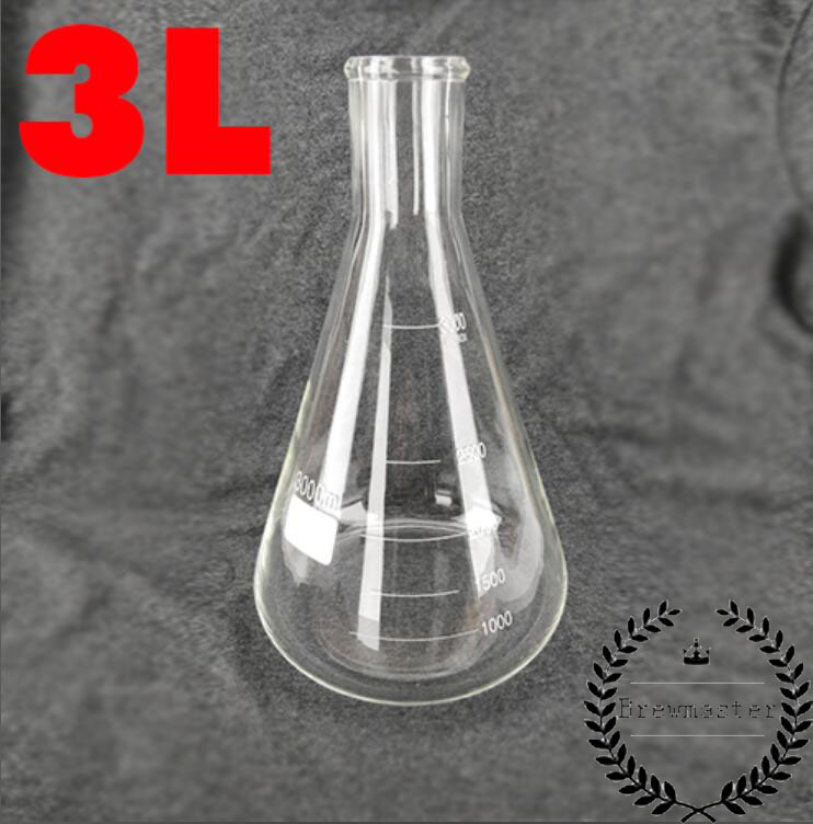 ERLENMYER CONICAL FLASK L (BOROSILICATE) beer brewing: 3000ML
