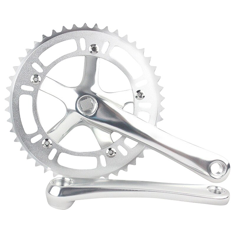 Road Bicycle CNC 46T Silver Crankset 6061-T6 Aluminum Alloy Chainring Crank Chainwheel Fixie