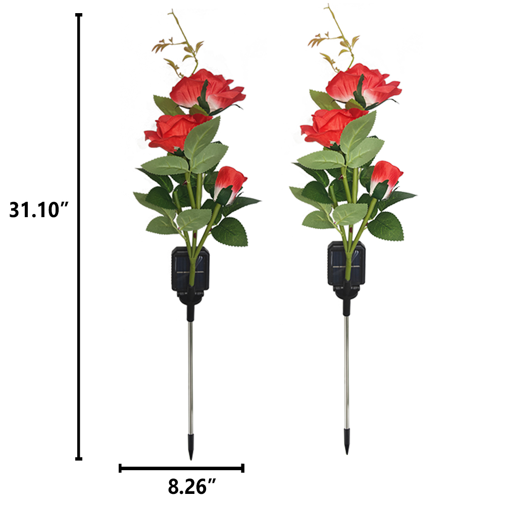 Solar LED Rose Light Outdoor Waterproof Yard Lamp LED Artificial Flower Light Courtyard Landscape Light Garden Decoration: Blue