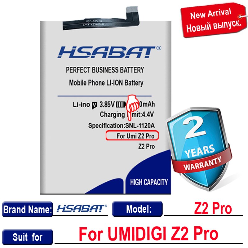 HSABAT 4750mAh-5050mAh Battery for UMI Z2 for UMI UMIDIGI Z2 Z2 Pro Batteries: for UMI Z2 Pro