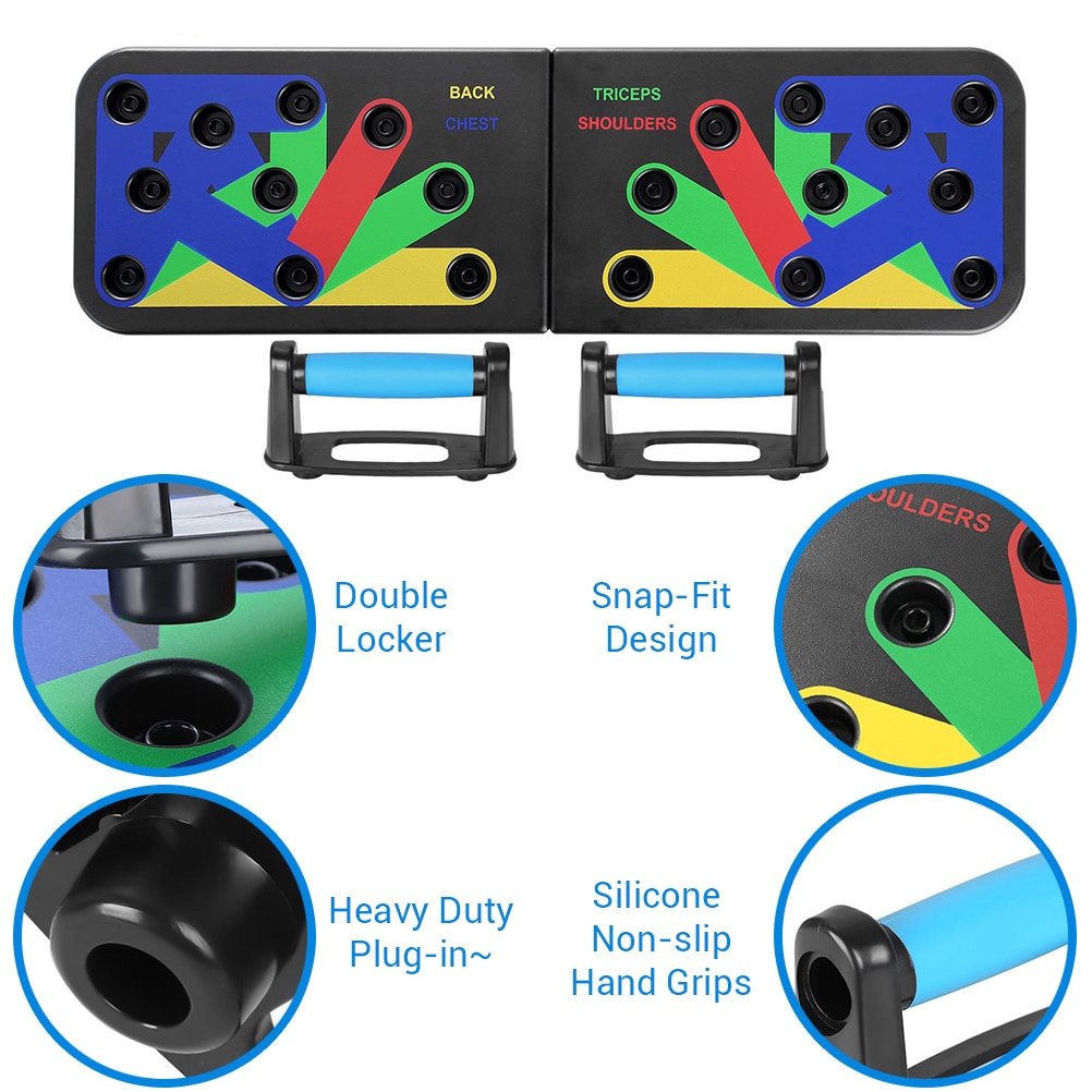 9 In 1 Folding System Push-Up Bracket Board Portable Fitness Workout Gym Exercise Stands For Home Fitness Training #35