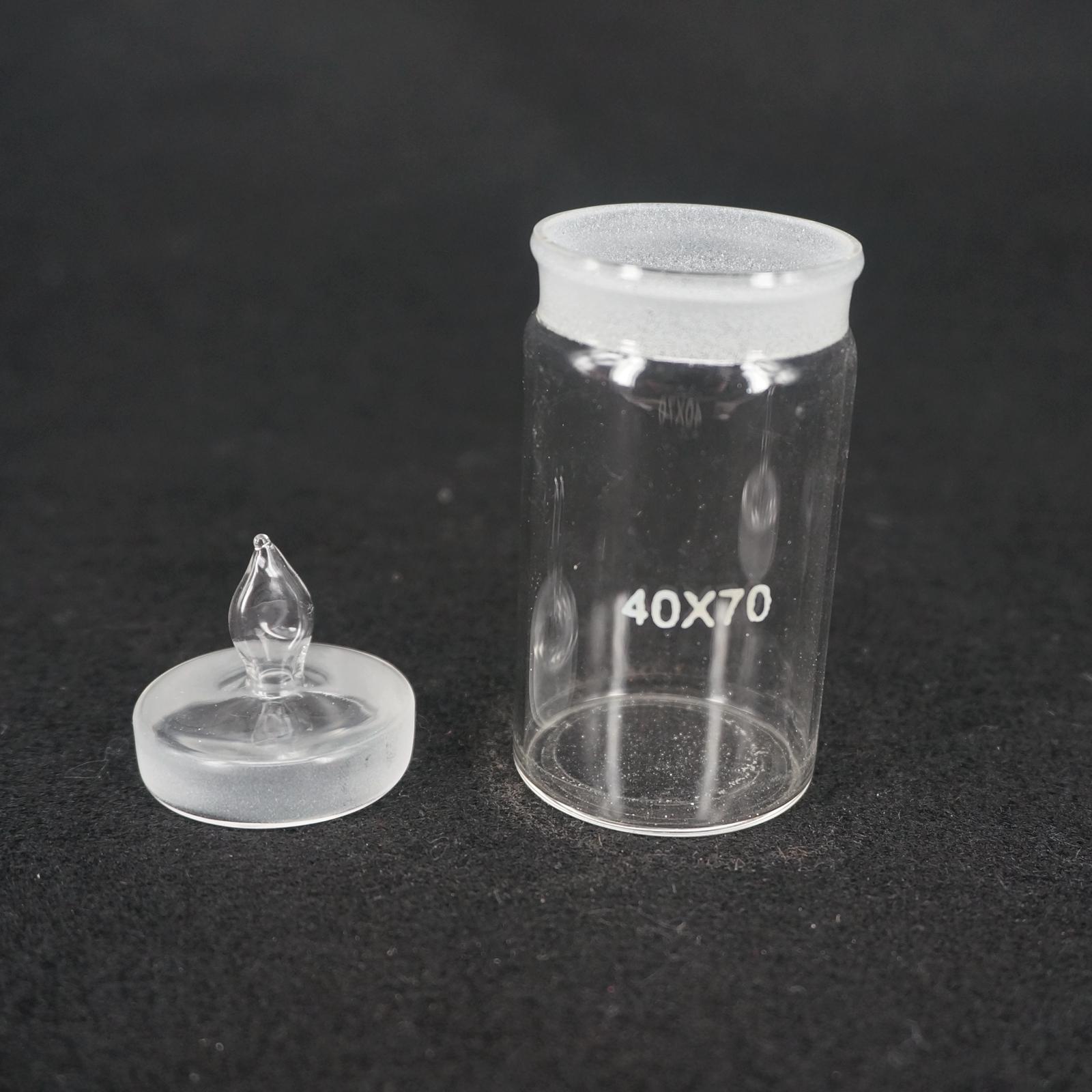 40x70mm Glas Wiegen Flasche in Niedrigen bilden Glas Wiegen Spezifische Schwerkraft Flasche