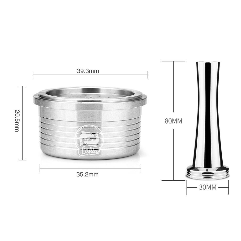 Stainless steel Refillable Coffee Capsule Pod Filter Dripper Tamper Compatible with Lavazza piont Coffee Machine