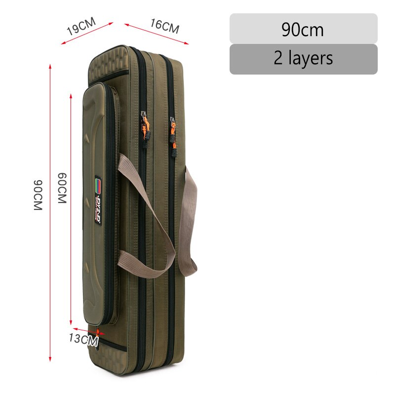 80Cm/90Cm/100Cm/120Cm Hengel Zakken Waterdicht 3/4 Layer Vissen Reel Opslag case Gear Kunstaas Tas Grote Capaciteit Rugzak: 2 Layer 90cm