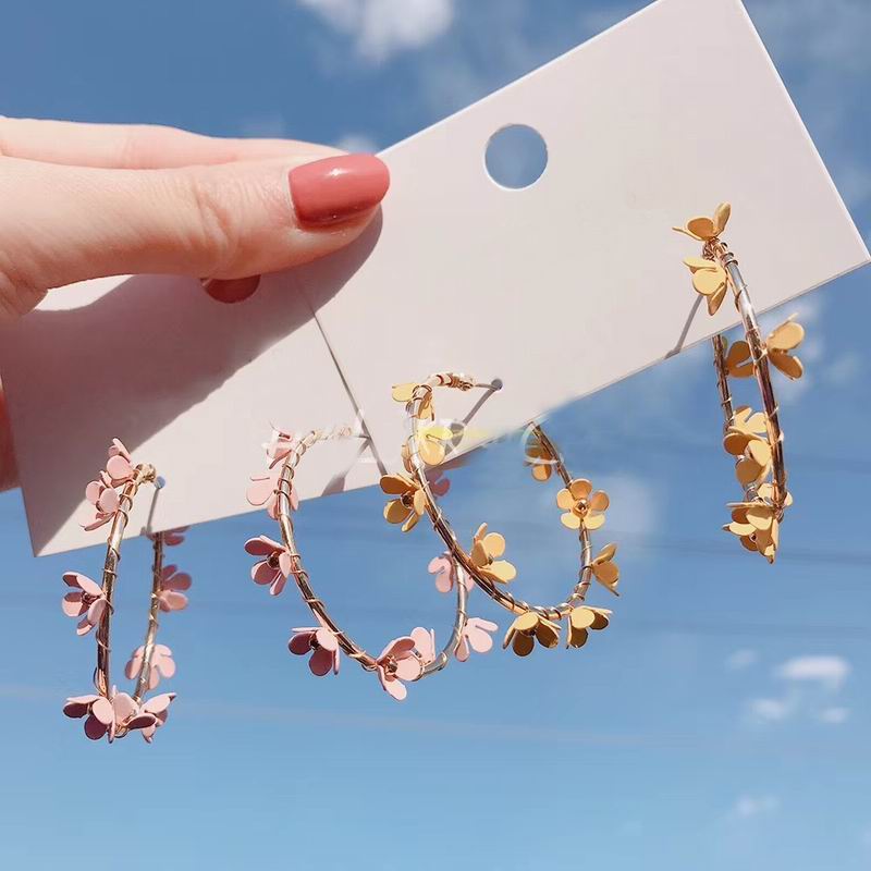 Einfache Blume Band Ohrringe Für Frauen Neue schick Süße Große Runde Kreis Ohrringe Hochzeit Schmuck Schmuckstück