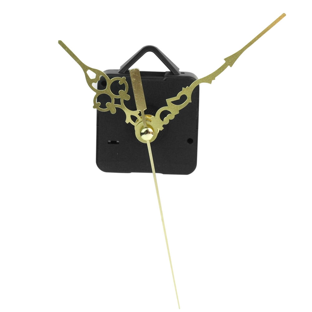Black Quartz Wall Clock Movement Mechanism Gold Hands DIY Repair Parts Kit Replace