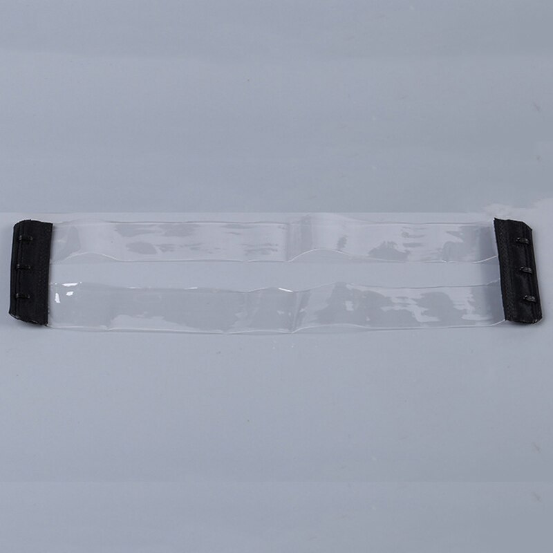 Vrouwen siliconen antislip gesp transparante bh-bandjes onzichtbare transparante bh-band rugloze elastische bh-verlenger schouderband: Zwart