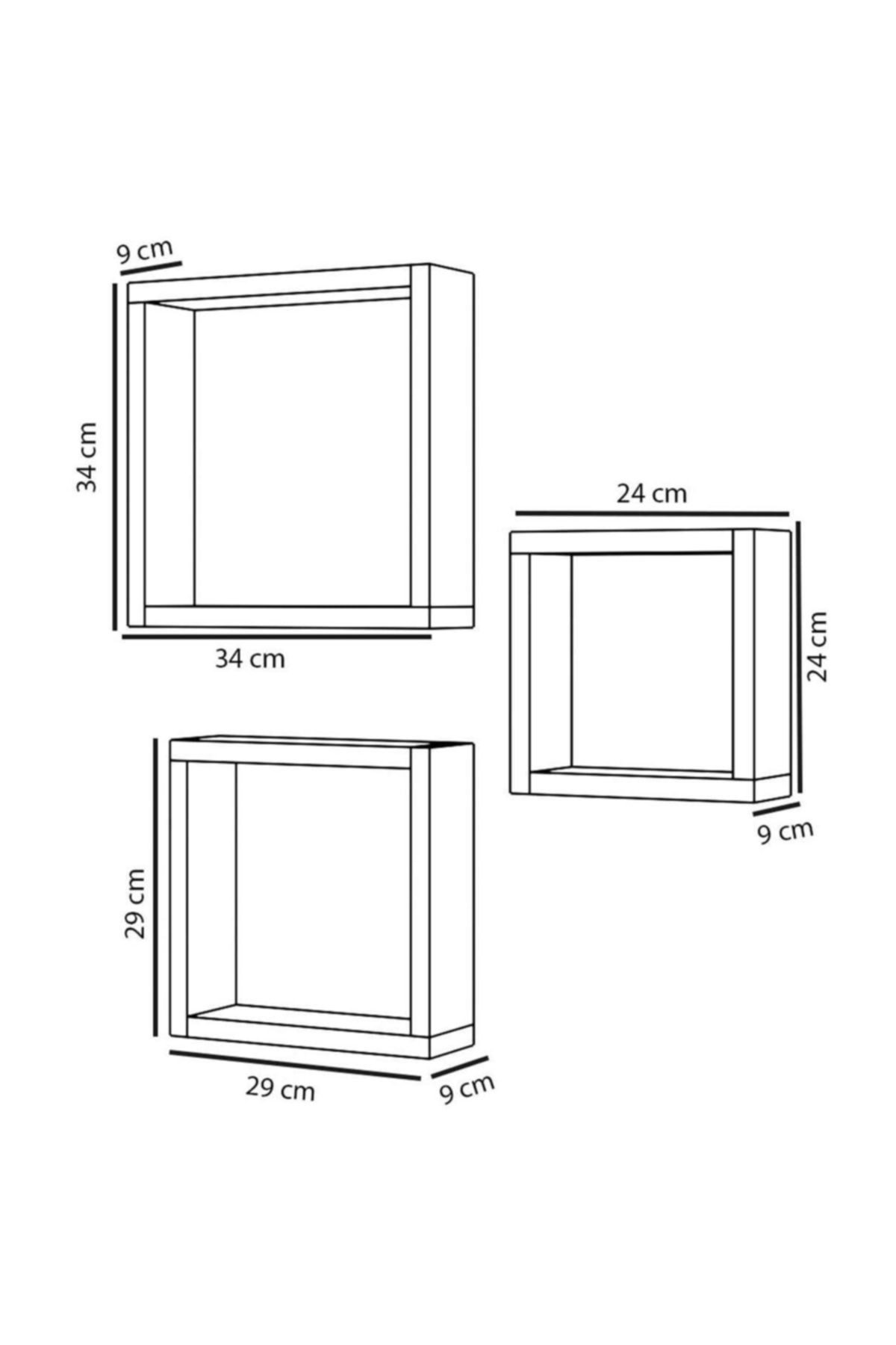 Square Wall Shelf Bookcase with 3x27;