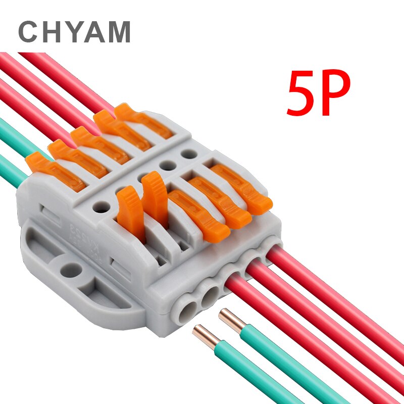 10 stk fast 600v 32a 0.08-4 mm 2 ledninger dobbelt række stikstik kabel ledning hurtig forbindelse kobber leder klemrække: 5p