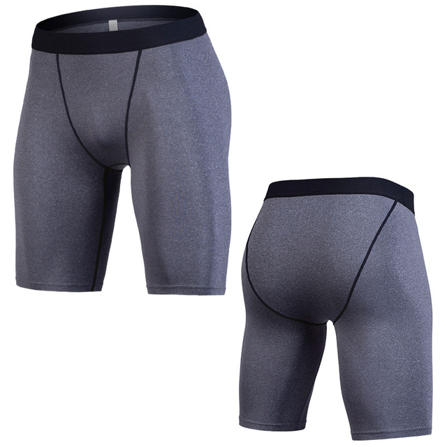 Summer Bodybuilding shorts men Quick Drying Training Crossfit Fitness Compression Gym Shorts gym Men's Sport Compression Tights: XXXL / Gray