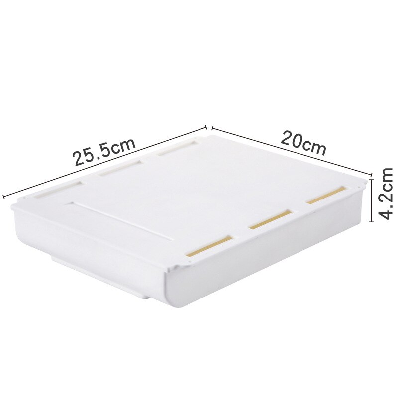 Self-Adhesive Hidden Storage Box under the table Makeup Organizer Under Desk Storage Drawer Organizer Box Stationery storage: big white