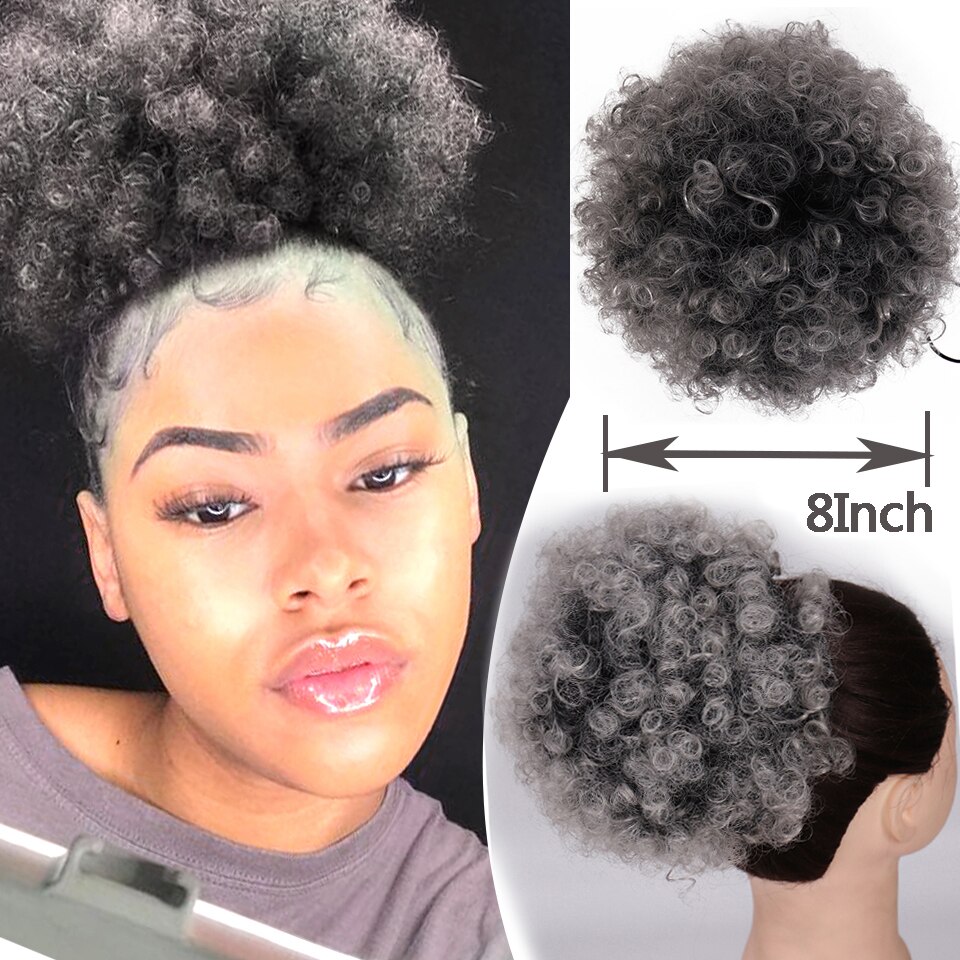 HOUYAN − Chignon naturel de coiffure, accessoire bouffant pour femmes afro, à cordon de serrage, pour queue de cheval, pour les dames