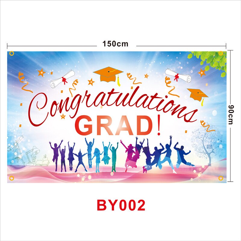 Party Photo Booth Props Congrats Grad Sign Banner Graduation Party Wall Banner Photo Booth Accessories: BY002