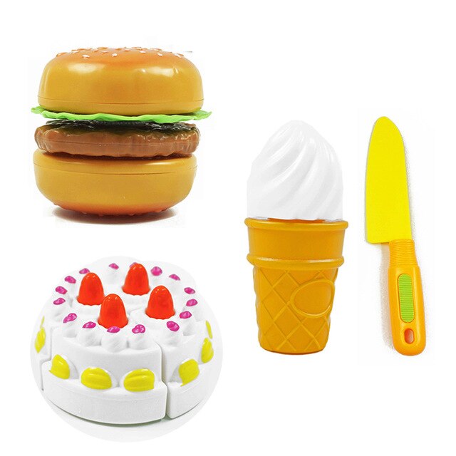 10 PCS Pretend Play Plastic Voedsel Speelgoed Snijden Fruit Groente Voedsel Pretend Play Kinderen Voor Kinderen: Bruin