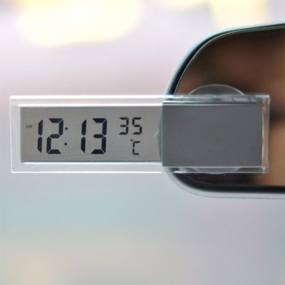 2-in-1 auto-autoklok LCD digitale thermometer Sucker-type klok transparant