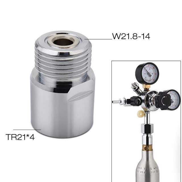 0.6L Soda Cylinder Co2 Bottle Tank,150BAR/2200PSI High Pressure Soda Water Bottle Aluminium Co2 Cylinder with Valve TR21*4: Cylinder Adapter