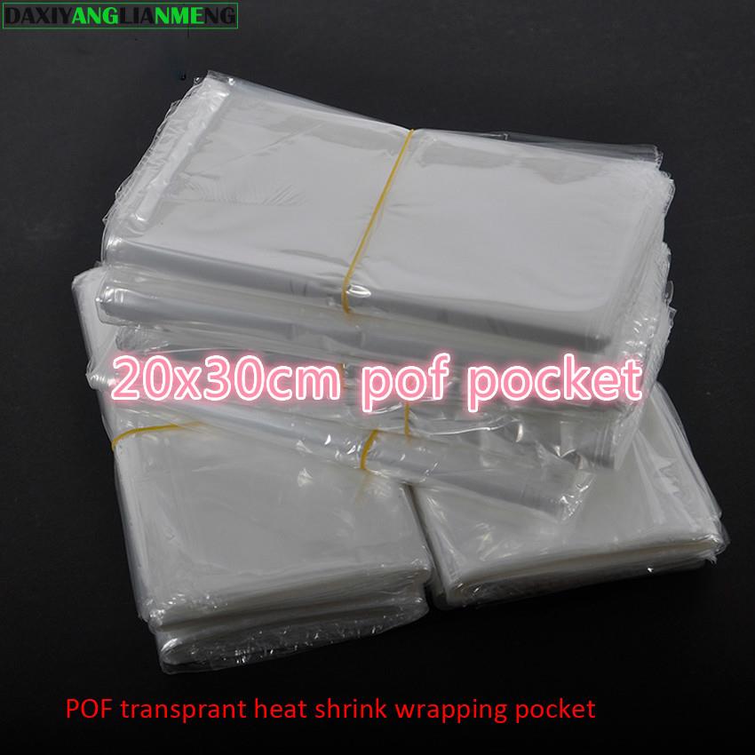 Direct Selling 100pcs/lot 20x30cm Clear Transparent Shrink Wrap Package Heat Seal Bag Pof Packing Plastic Bags Boxes