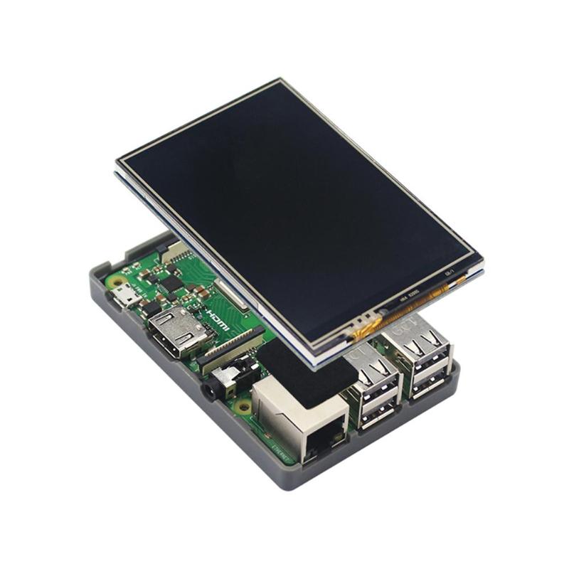 ALLOYSEED 3.5 inch HDMI Mini Touch Screen 480x320 LCD Display +ABS Case Box for Raspberry Pi 3B+/3B/2B