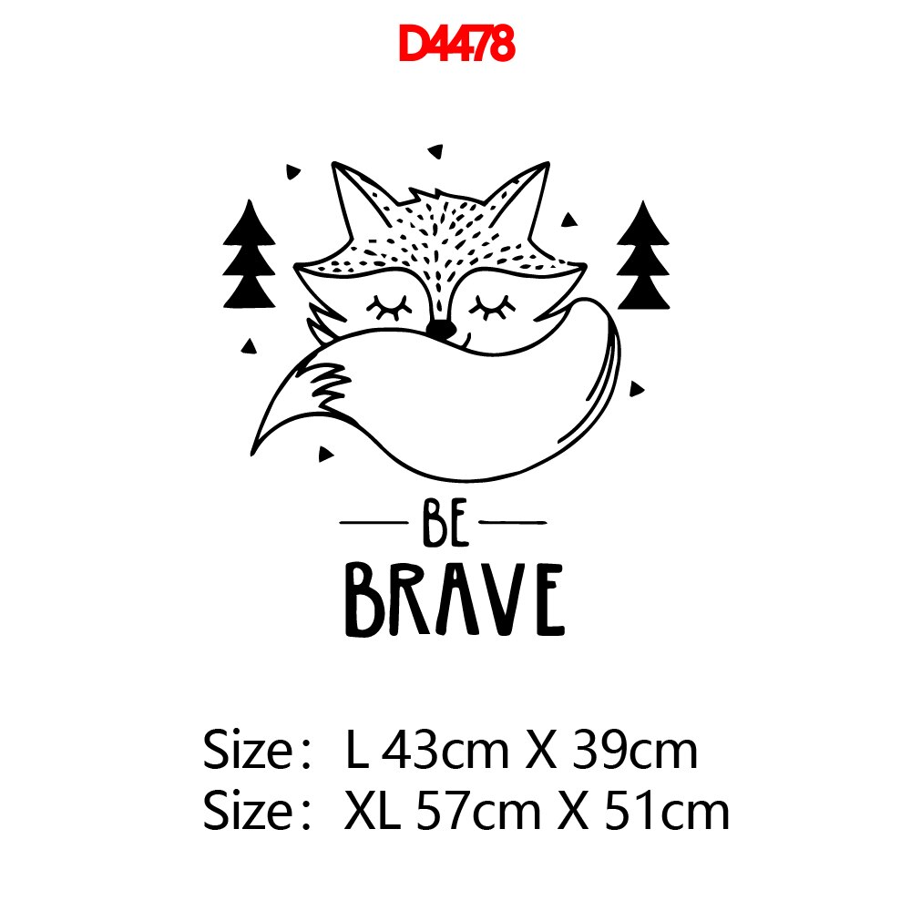 Lovely Fox Animal Wall Sticker Decals for Kids Rooms decoration Wallpaper Baby Room Decor Decal stickers Animals Mural: D4478 / Size L