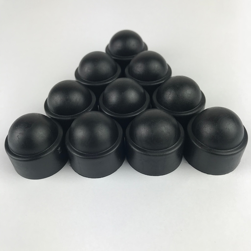 Black 10Pcs 25mm Plastic M12 Car Wheel Nut Screw Cover Rim Bolt Cap Hexagonal