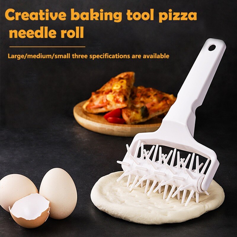 Deegponser Pizzadeegroller Met Naalden - Plastic Naaldwielensnijder Voor Perfecte Pizza & Gebak