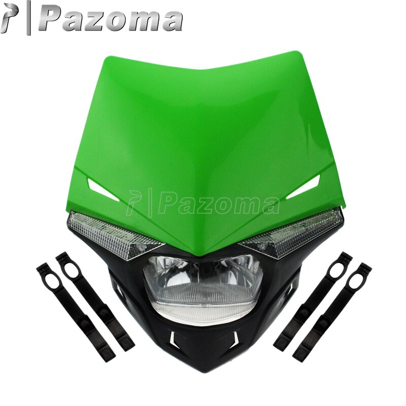 Motorrad Enduro Kopf Licht Supermoto Moto-Cross Universal- Scheinwerfer Dual Sport für KTM EXC SX SXF XC MX SMR: Grün