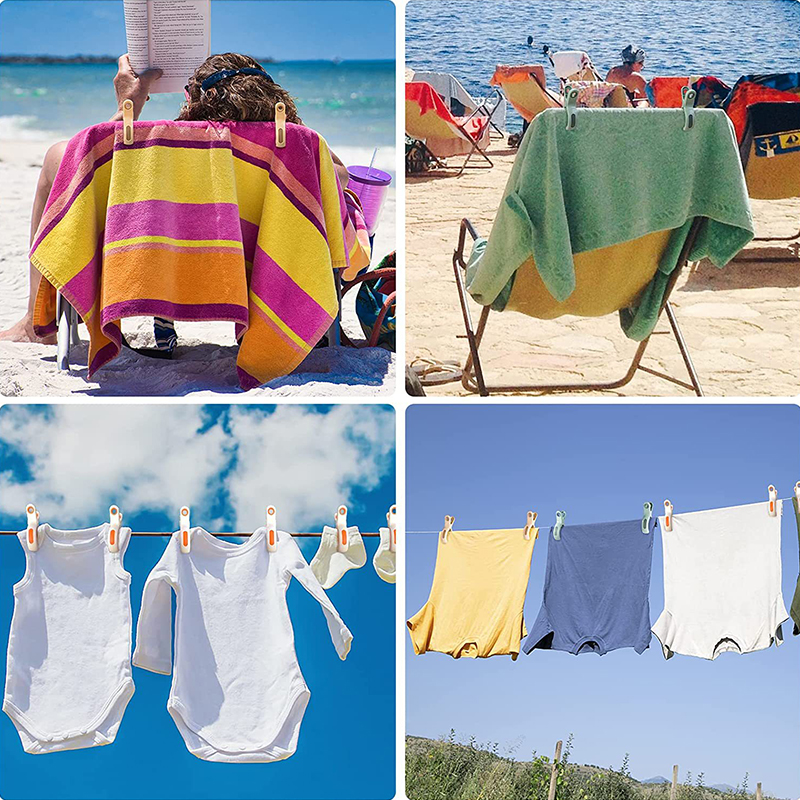 Pinzas para toallas de playa, pinzas grandes reutilizables a prueba de viento para ropa, pinzas de plástico fuertes para ropa, pinzas para ropa para mantas, abrigos y toallas, 3-6 uds.