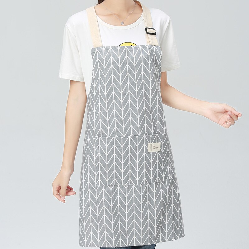 Lady Women Men Adjustable Cotton Linen High-grade Kitchen Apron For Cooking Baking Restaurant Pinafore: style7