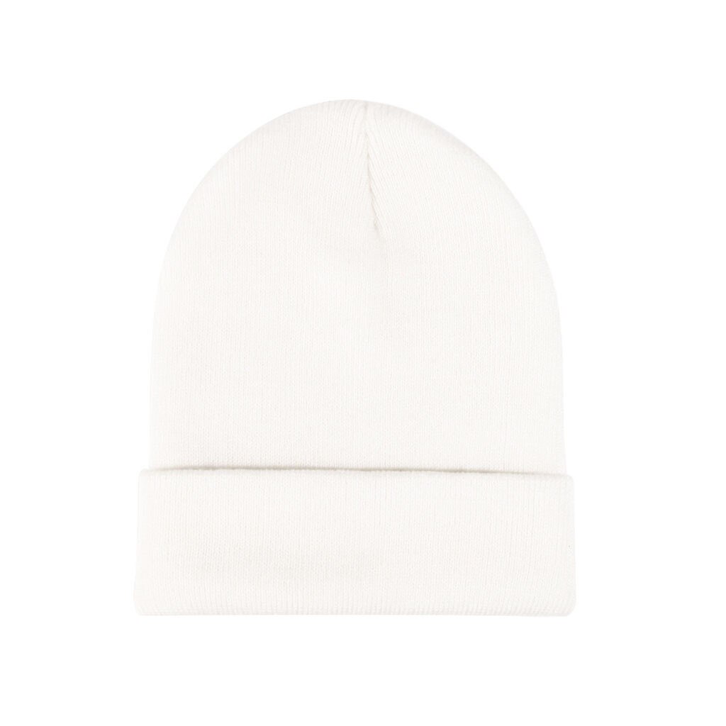Autumn Winter Acrylic Cotton Hair Cap Skullies Hat Women Winter Warm Cable Crochet Knit Hat Beanie Cap Style Skull Trendy Cap: White