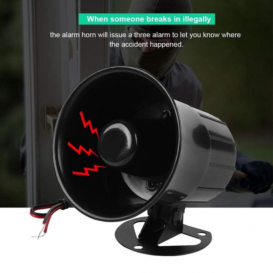DC 12V 110db Wired Warning Alarm Siren Horn Loud Speaker For Gas Leak Smoke Alarm