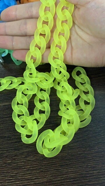 1.0 Meter 17*24mm Acrylic Necklace Strands Parts Linked Bag Chains Women Jewelry DIY Accessories Glasses Chains N027--T: matt yellow