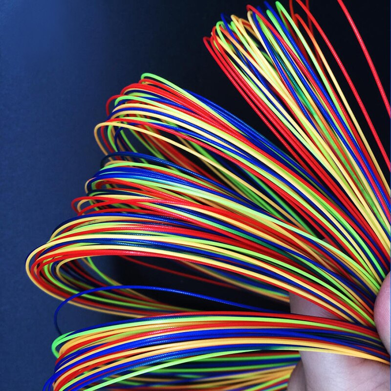 10pcs/lot High Tension 30lbs 0.68mm Rainbow Badminton String Japanese Super Elasticity Durable Badminton String 10m