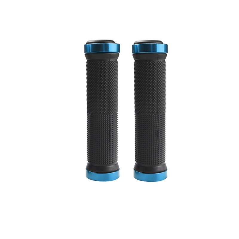 1 paar fiets handvatten voor racefietsen, mountainbikes, dubbele vergrendeling op aluminiumlegering fietsstuur handbescherming: Blauw