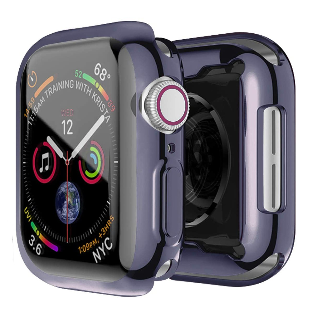 360 Volledige Soft Clear TPU Screen Protector Case Voor Apple Horloge Serie 44 MM 40 MM 42 MM 38 MM Transparante Cover Voor IWatch 6/SE/5/4/3: Blauw / 1.9 Inches & Onder