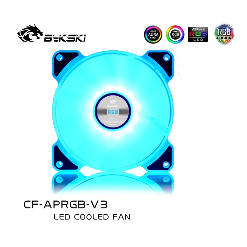 Bykski Computer RGB PC Case Fan 120mm 4pin Desktop Computer Cooler Cooling Water Discharge Radiator