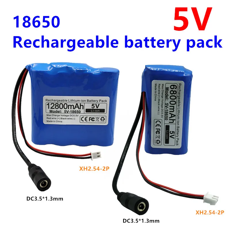 Original 6800mAh/12800mAh 5V 18650 lithium battery pack for Single Chip Microcomputer Outdoor LED Lamp,USB Fan,Bluetooth Speaker