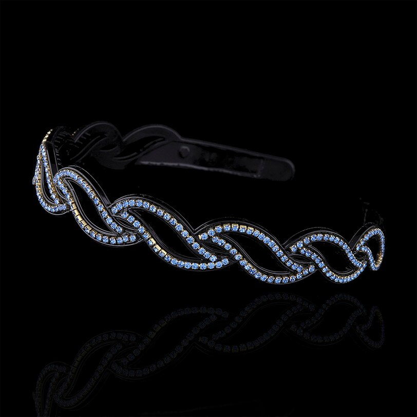 LEVAO Full Rhinestone Hairband for Women Boutique Crystal Hair Hoops Shiny Bezel Headband Wedding Headwear Party Accessories: 15E