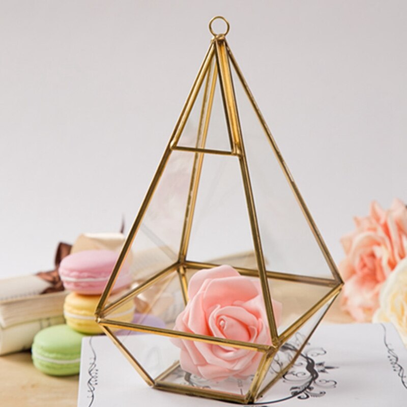 Nordique polyèdre verre géométrique Terrarium bonsaï succulente fougère mousse fleur géométrie diamant verre fleur chambre décoration de la maison