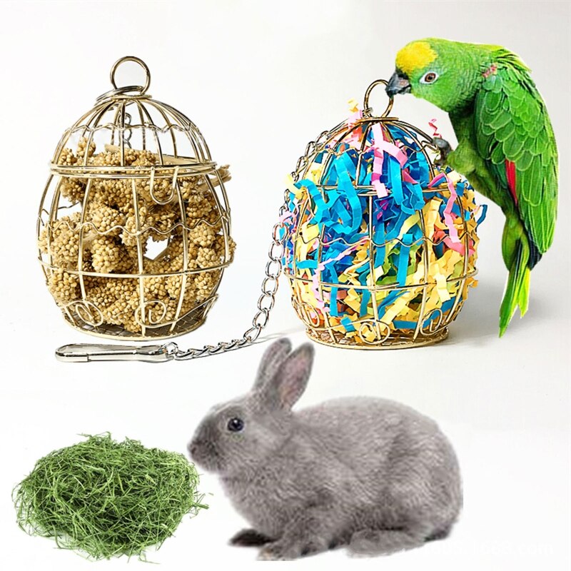 Vogel Schredder Spielzeug Edelstahl KäFeige Einzug Papier Nahrungssuche Papagei Gemüse Hirse Korb Container Nymphensittich Conure
