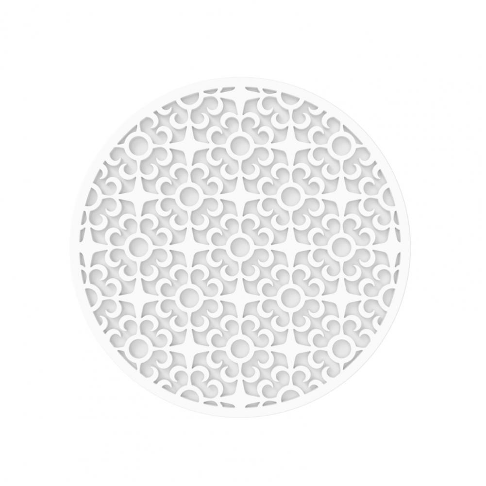 Dessous de Verre en Silicone à Motifs Rétro, Isolation Thermique, Vintage, Rond, Antidérapant, Polymères de Pot, pour Table à Manger, Coussin d'Isolation, 10cm: WHITE