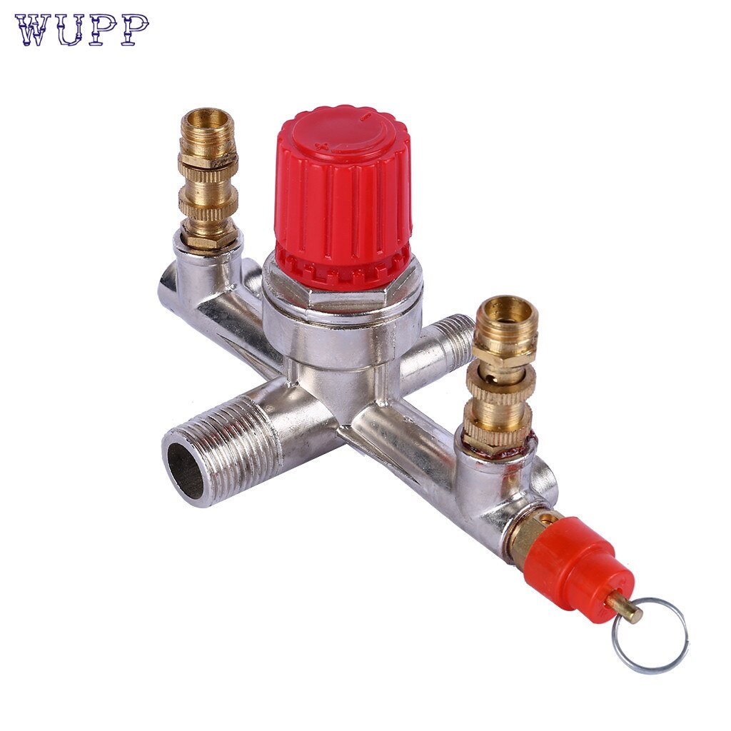 Adjustable Pressure Switch Air Compressor Switch Pressure Regulating with 2 Press Gauges Valve Control Set