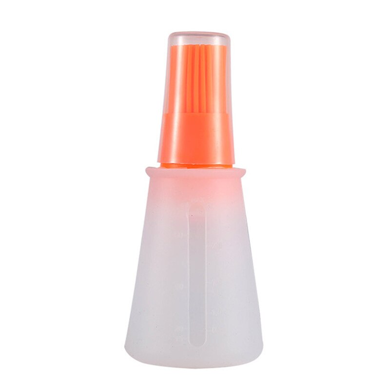 1 Pcs Portable Silicone Oil Bottle with Brush Grill Oil Brushes Liquid Oil Pastry Baking BBQ Tool Kitchen Tools silicone brush: orange