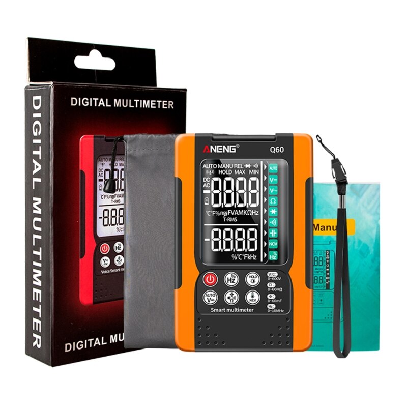 Digital Multimeter TRMS 6000 Counts Smart Multimeter Auto Ranging Volt Meter Multi Tester Measuring Voltage Capacitance